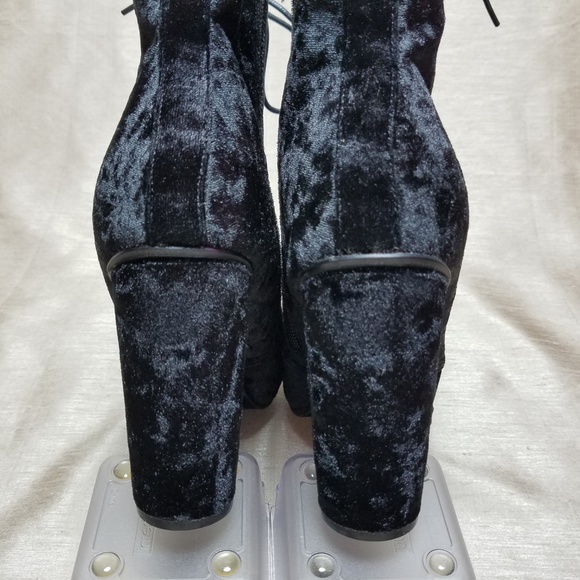 Catherine Malandrino Velvet Laceup Ankle Boots, 8M - Picture 3 of 6